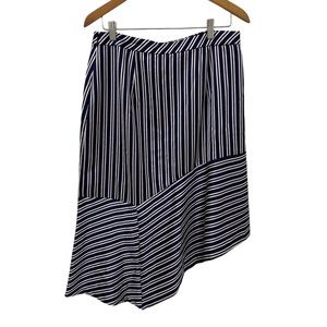 Banana Republic Navy Purple White Assymetrical Skirt like Satin. Never worn.
